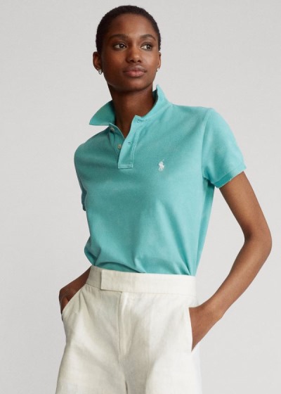 Women's Polo Ralph Lauren Classic Fit Frayed Polo Shirts | 812639YNC